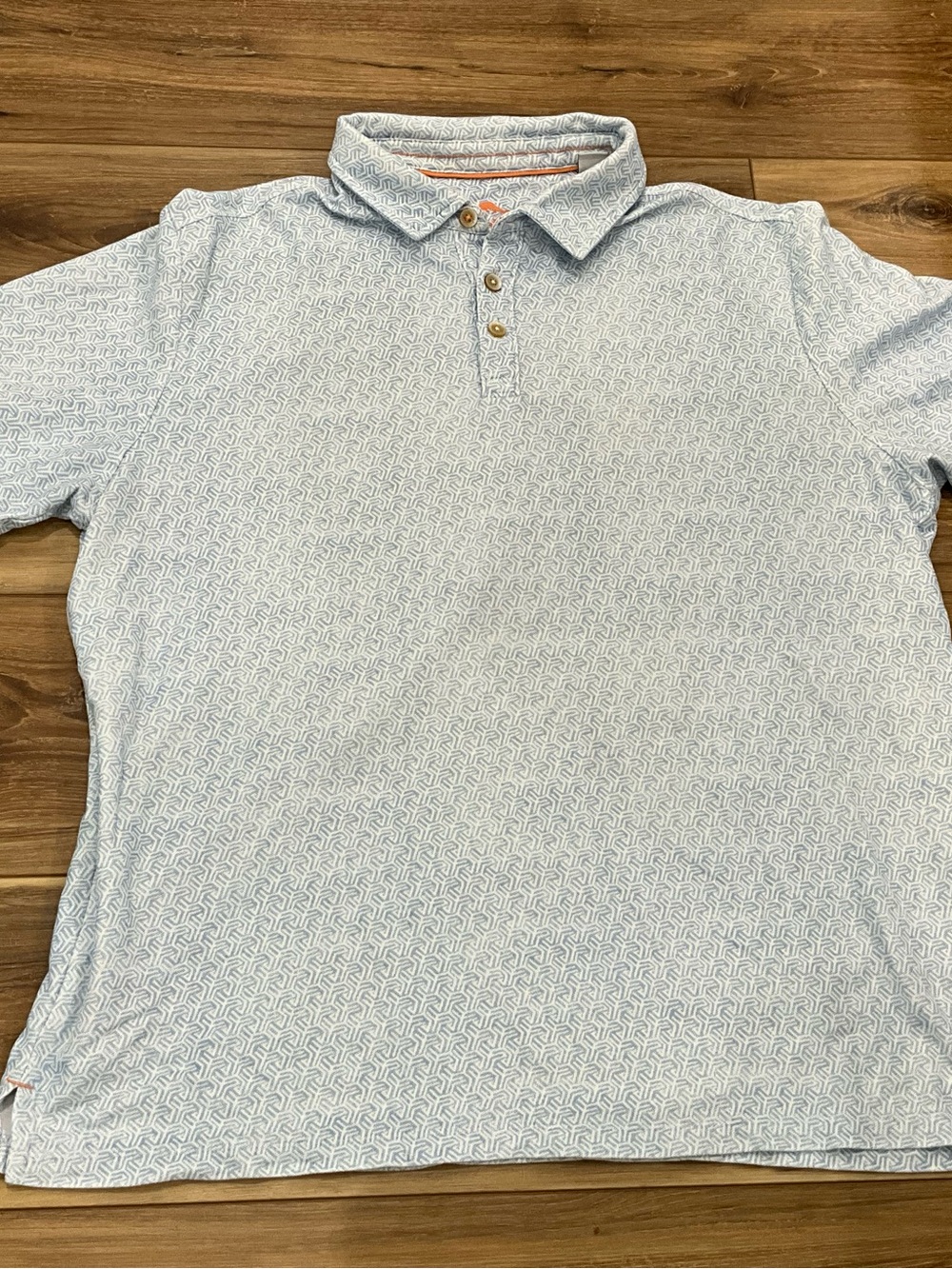 Tommy Bahama Light Blue Geometric Print Polo